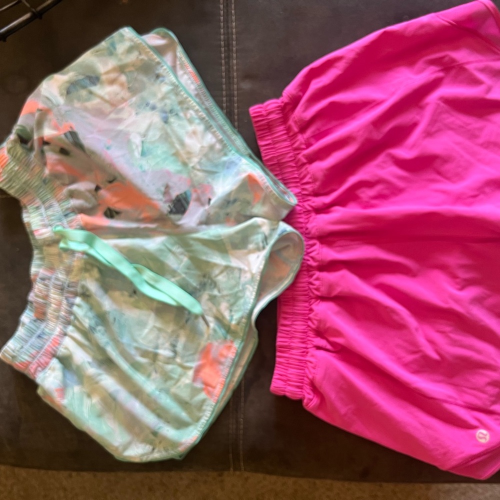 lululemon athletica Pink and Multicolor Athletic Shorts size 8